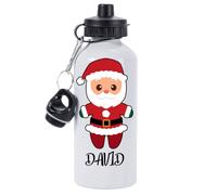 Pickhut Personalised Mr Santa Claus Christmas Themed 600ml Aluminium Sports Gym Xmas New Year School Drinks Water Bottle