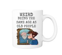 Pickhut Weird Being The Same Age As Old People Mug, 50th 60th 70th Birthday Gifts for Men, Old Man Gifts Funny, Gag Gifts for Men Dad Grandpa, Old People Gifts, 11Oz