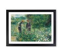 Picking Flowers by Pierre-Auguste Renoir Framed Print | A2 Black Framed Wall Art | Ready to Hang | Modern Floral Picture | Living Room Bedroom Lounge Office