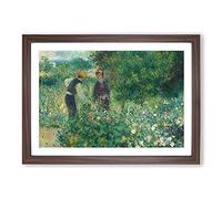 Picking Flowers by Pierre-Auguste Renoir Framed Print | A2 Walnut Framed Wall Art | Ready to Hang | Modern Floral Picture | Living Room Bedroom Lounge Office