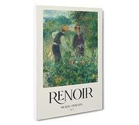 Picking Flowers Pierre-Auguste Renoir Canvas Print | Gallery Wrapped 30mm Frame Wall Art | 30x20 inches | Ready to Hang | Impressionist Floral Picture | Living Room Bedroom Lounge Office