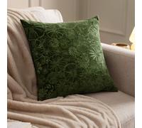 Picking Patch Embroidered Velvet Cushion Furn Green 45cm x 45cm
