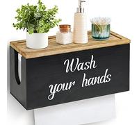 PICKKROSS Solid Wood Paper Towel Dispenser Wall Mount, Commercial Paper Towel Holder with Lid Countertop, C-Fold, Z-Fold, Trifold Paper Towel Dispenser Hand Towel Holder for Bathroom and Kitchen