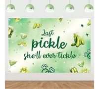 Pickle Bachelorette Party Backdrop Green Last Pickle She'll Ever Tickle Backdrop Funny Cucumber Party Decorations for Women's Bachelorette Bridal Shower Engagement Supplies
