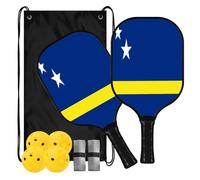 Pickle Ball Paddle Flag of Cura?ao | Pickle Ball Training for Beginner Intermediate with Carrying Bag