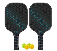 Pickle Ball Paddle Set - Pickle Ball Rackets Kit | 4 Pickle Balls, Fiberglass Pickle Balls Pallets with 4 Pickle Balls, Ball Racket