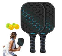 Pickle Ball Set, Pickle Ball Palette Set,Pro Racket Sets Indoor and Outdoor Game - Fiberglass Pickle Ball Pallets with 4 Balls