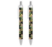Pickle Beauty Queen Retractable Ballpoint Pens 0.5mm Fine Black Inks Roller Smooth Writing Office Supplies 2 PCS