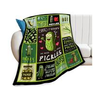 Pickle Blanket Pickle Collage Throw Blankets Funny Print Cozy Fleece Flannel Stuff Plush Lightweight Bedding Food Lover Gifts for Men Women Adults for Couch Sofa Bed Decor 40"X50"