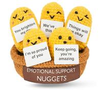 PICKLE BUDDIES 5pcs Emotional Support Crochet Handmade Crochet Plushies with Positive Messages (Emotional Support Positive Nuggets)