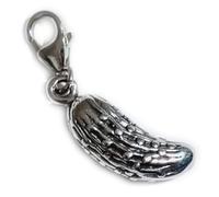 Pickle cucumber sterling silver clip charm .925 x 1 Cucumbers & Pickles charms