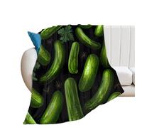 Pickle Cucumbers Decorative Plush Throw Blanket Soft Cozy Flannel Blankets for Couch Sofa Bed