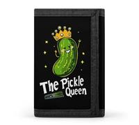 Pickle Cute Queen Funny Trifold Wallet RFID Blocking Front Pocket Wallets with ID Window Gifts for Men Women