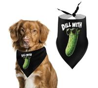Pickle Dill With It Printed Dog Bandanas Adjustable Trendy Triangle Pet Scarffor Small Medium Large