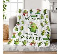 Pickle Gifts for Pickle Lovers, Pickle Blanket for Pickle Lovers, Women, Kids, Just A Girl Who Loves Pickles, Pickle Blanket for Pickle Lovers Lightweight for Bedding Sofa, Pickle Lover Gifts (60x80")