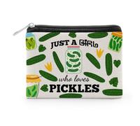 Pickle Gifts Funny Pickle Themed Gift Coin Purse Pickle Lover Gift Birthday Present Ideas for Her Friends Storage Bag Pickles Gifts for Women Daughter Female Friend Family Mini Change Bags for Women