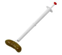 Pickle Grabber - 20cm Pickle Grabber, Stainless Steel and Plasti-c Pickle Jar Fork Pincher Tool, Onion Picker for Canned Food Pickles Pickled Onions Barbecue - Red