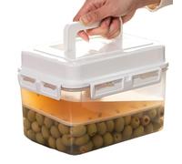 Pickle Holder | 5L Airtight Clear with Handle - Transparent Pickle Container Storage Jar - for Home Farmhouse Restaurant Family Food Pickled Plums Fermentation