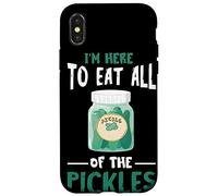 Pickle I'm Here To Eat All Pickle Jar Vegan Food Vegetarian Case for iPhone X/XS