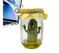 Pickle in a Jar Sculpture - Handmade Cute Emotional Support Pickle | Handmade Cute Emotional Support Pickle, Stylish Cucumbers Ornament for Home Decor, Living Room, Table