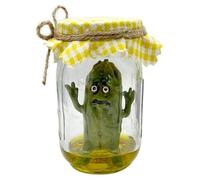 Pickle in Jar Figurine | Funny Small Glass Pickle Jar Handmade Cute Emotional Support Pickle, Stylish Cucumbers Ornament for Home Decor, Living Room, Table