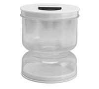 Pickle Jar, Leakproof Pickle Storage Container, Upside Down Pickle Separator Jar, Olive Hourglass Holder, Airtight Kimchi Food Container, 4.4 X 5.3 X 4.5, for Home Kitchen, Picnic, and Everyday Use
