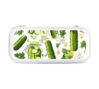Pickle Jars and Pickle Cucumber Carrying Case Compatible with Switch Hard Travel Storage Bag with 15 Game Card Slots
