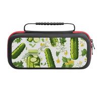 Pickle Jars and Pickle Cucumber Carrying Case Compatible with Switch Hard Travel Storage Bag with 20 Game Card Slots