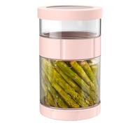 Pickle Jars with Lids - Pickle Clock Jar | Wide Glass Bottle with Wet and Dry Separation, Spill Resistant and Inverted for Honey, Yogurt, Fermentation and Salad