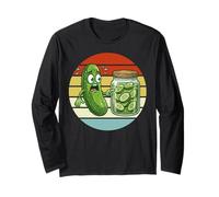 Pickle Lover Retro Cucumber Vegetable Pickles Vegan Long Sleeve T-Shirt
