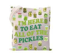 Pickle Lovers Tote Bag Pickle I Am Here To Eat All The Pickles Gifts For Pickle Lovers Pickle Shopping Bag (Cotton, THE PICKLES tote 2uk)