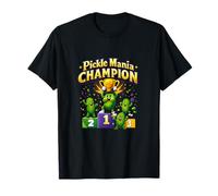 Pickle Mania Champion Retro Pickleball Trophy Graphic T-Shirt