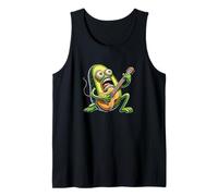 Pickle Playing Guitar Funny Rock Music Cartoon Tank Top
