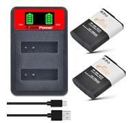 Pickle Power 1850mAh 2Pcs EN-EL23 Battery and Charger for Nikon Coolpix P600, P610, P610s, B700, P900, P900s, S810c Camera