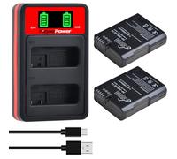 Pickle Power 2-Pack EN-EL14 EN-EL14A Battery and Charger for Nikon D5200 D3300 D3200 D3100 D3400 D3500 D5100 D5300 D5600 D5500 Coolpix P7800 P7700 P7200 P7100 P7000 Df