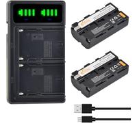 Pickle Power 2Pcs 2600mAh NP-F550 NP-F570 Battery with Dual LED Charger for Sony NP F750, F770, F550, F530, F330, F950 F960 F970, Camcorder CCD-SC55, TR516, TR716, TR818, Led Video Light, Monitor