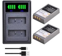 Pickle Power 2Pcs BLS-50 BLS-5 Battery and Charger for Olympus PEN E-P7, E-PL7, E-PL3, E-PL2, E-PL8, E-PL6, E-PL7, E-PL9, E-PL10, E-PM1, E-PM2, OM-D E-M5 Mark III, E-M10 Mark II/III/III S/IV
