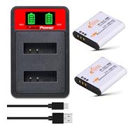 Pickle Power 2Pcs LI-90B DB-110 LI-92B Battery and Charger for Olympus Tough TG6, TG-5, TG-7, SH-2, TG-1, TG-2, TG-3, TG-4, SH-1, iHS, SH60, for Ricoh GR III, GR3X, WG-6