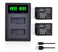 Pickle Power 2Pcs LP-E12 Battery with Charger for Canon EOS 100D, PowerShot SX70 HS, EOS M50 Mark II, EOS M50, EOS M200, EOS M100, EOS M10, EOS M2, EOS-M, Rebel SL1, Kiss X7