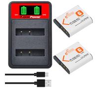 Pickle Power 2pcs NP-BG1 NP-FG1 Battery with LCD Dual Battery Charger for Sony Cyber-Shot DSC-W120 W150 W220 DSC-H3 H7 DSC-H9 DSC-H10 DSC-H20 DSC-H50 DSC-H55 DSC-H70 DSC-HX5V
