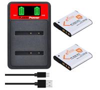 Pickle Power 2Pcs NP-BN NP-BN1 Battery with Dual Charger for Sony DSC-W800 DSC-W830 DSC-WX220 DSC-W810 DSC-W320 DSC-QX100 DSC-QX10