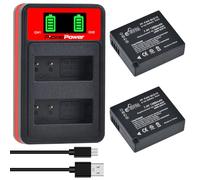 Pickle Power DMW-BLE9E DMW-BLG10 Battery Charger Pack, 2 x 1280 mAh Batteries and Dual Charger for Panasonic Lumix DMC-ZS60 GF3 GF5 GF6 GX7 GX80 GX85 GX9 LX100 ZS100 TZ80 TZ100 TZ101 TZ202 TZ9 1