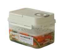 Pickle Press Container - 4L Airtight Fermentation Box | Leakproof Silicone Seal Stainless Steel Spring Sauerkraut Maker | White Transparent Jar | Home Kitchen Pantry | Refrigerator Storage