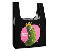 Pickle Princess Funny Pickle Cucumber Shopping Bags Reusable Grocery Bags Foldable Tote Bag Storage Bag with Handles