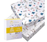 Pickle & Pumpkin Premium Graco Pack n Play Mattress Sheet | 100% Organic Jersey Cotton Pack and Play Fitted Sheet | 2 Pack | Perfect for Graco Playard and Playpen Mattress | Fox & Chevron Design