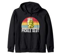 Pickle Slut Funny Who Loves Pickles Funny Rude Humour Vintage Zip Hoodie