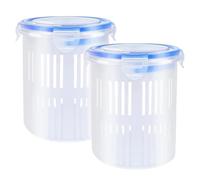 Pickle Storage Jar - Clear Leak Proof Sieve & Pickle Holder Kitchen | For Pickles Cheese Grapes Blueberries Pineapples Fruit Green