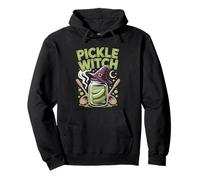 Pickle Witch Cauldron Brine Bubbling Halloween Maker Humor Pullover Hoodie