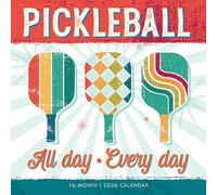 Pickleball 2026 Wall Calendar, 12" x 12"