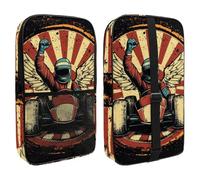 Pickleball Bag for Women Men, Racer in a Victory Pose with Checkered Flags Pickleball Paddle Cover with Adjustable Shoulder Strap